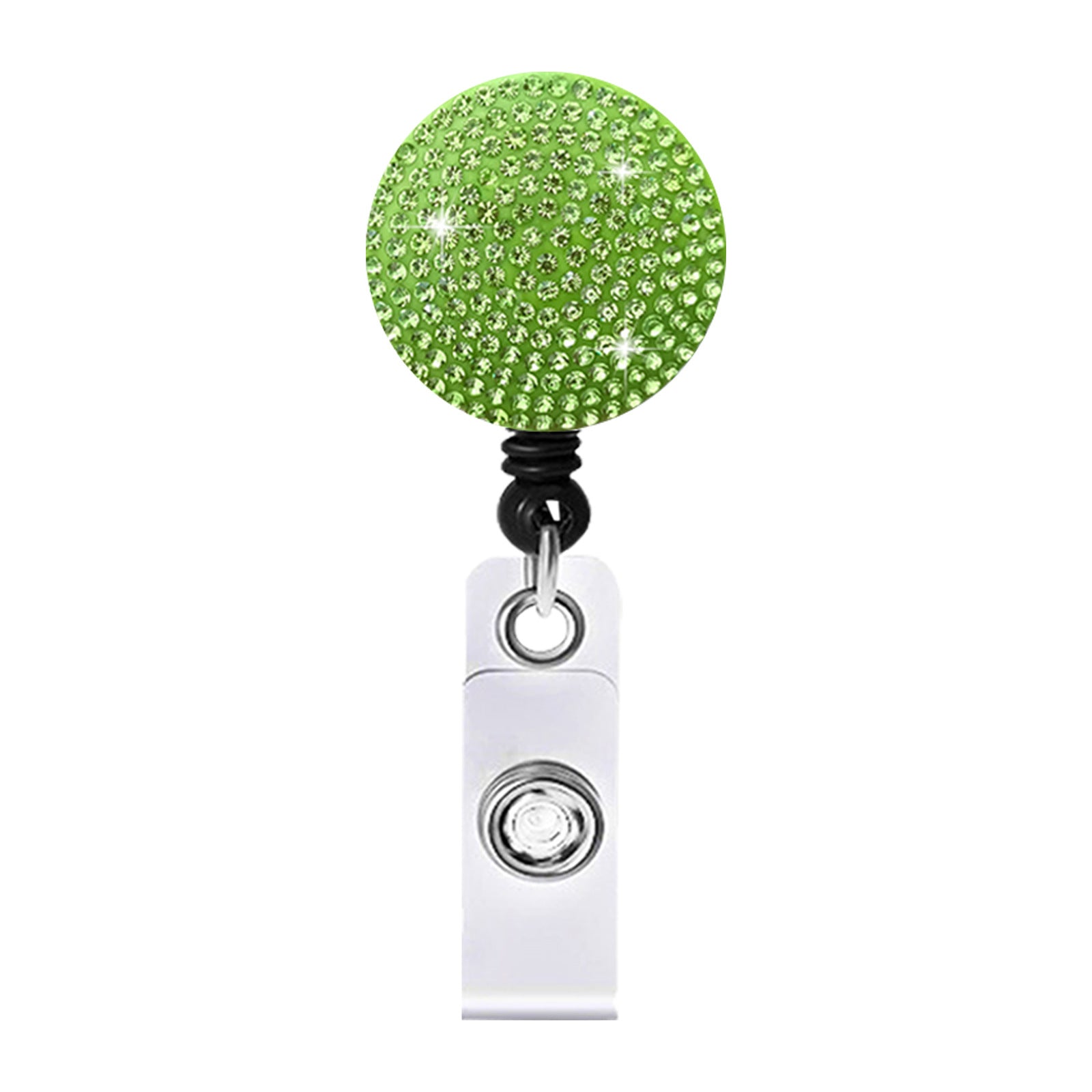 Wholesale Circular Colored Rhinestone Easy To Pull ABS Rotatable Telescopic Keychain